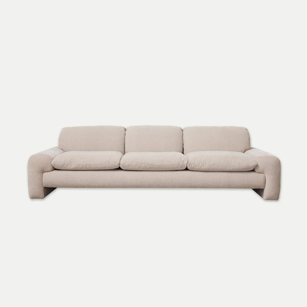 Winslow Sofa | Stone Three-Seater Modern Fabric Couch & Lounge