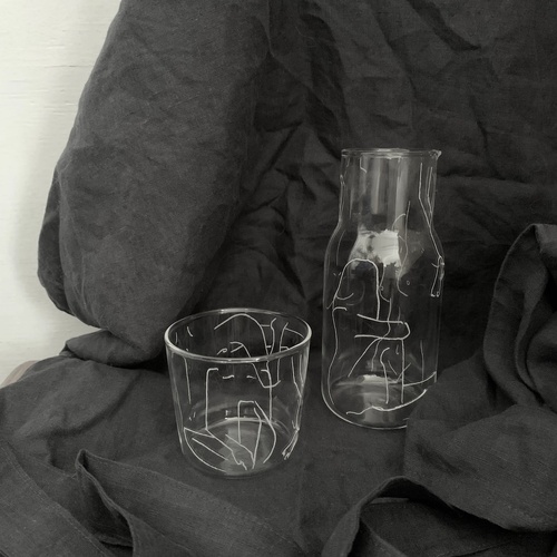 Authete | Hand Engraved Carafe + Cup Set