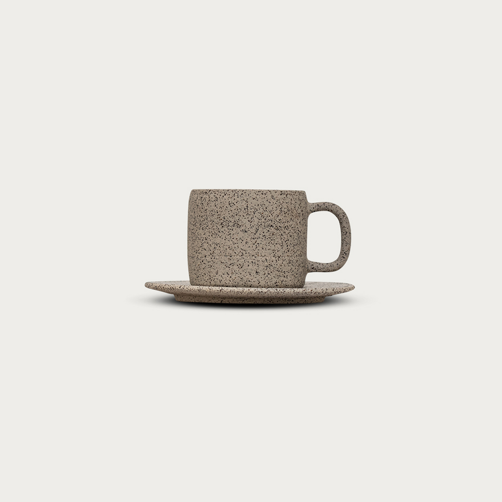 Handmade Speckle Ceramic Mug & Saucer