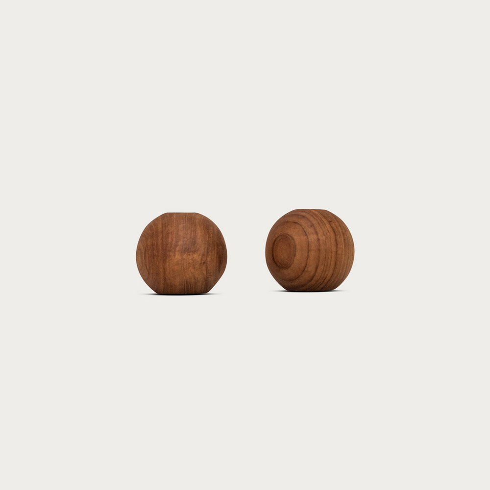 Teak Round Candle Holder