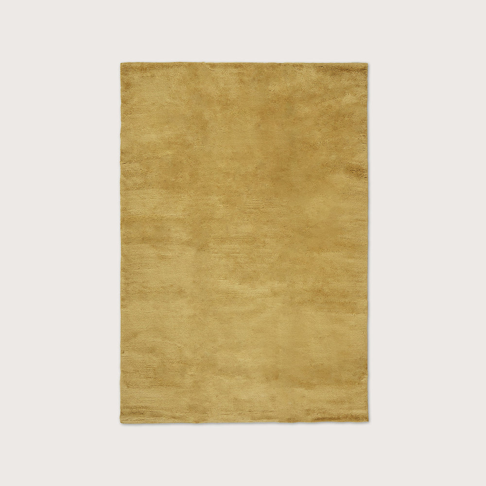 Nelson Dark Mustard Washable Wool Fine Cut Pile Rug