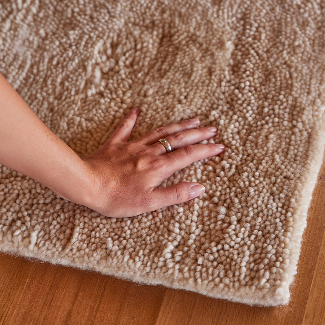Otago Beige Washable Wool Berber Rug - image 3