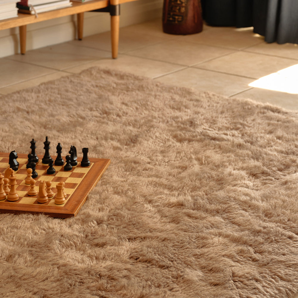 Mackenzie Dark Beige Washable Wool Sheepskin Area Rug