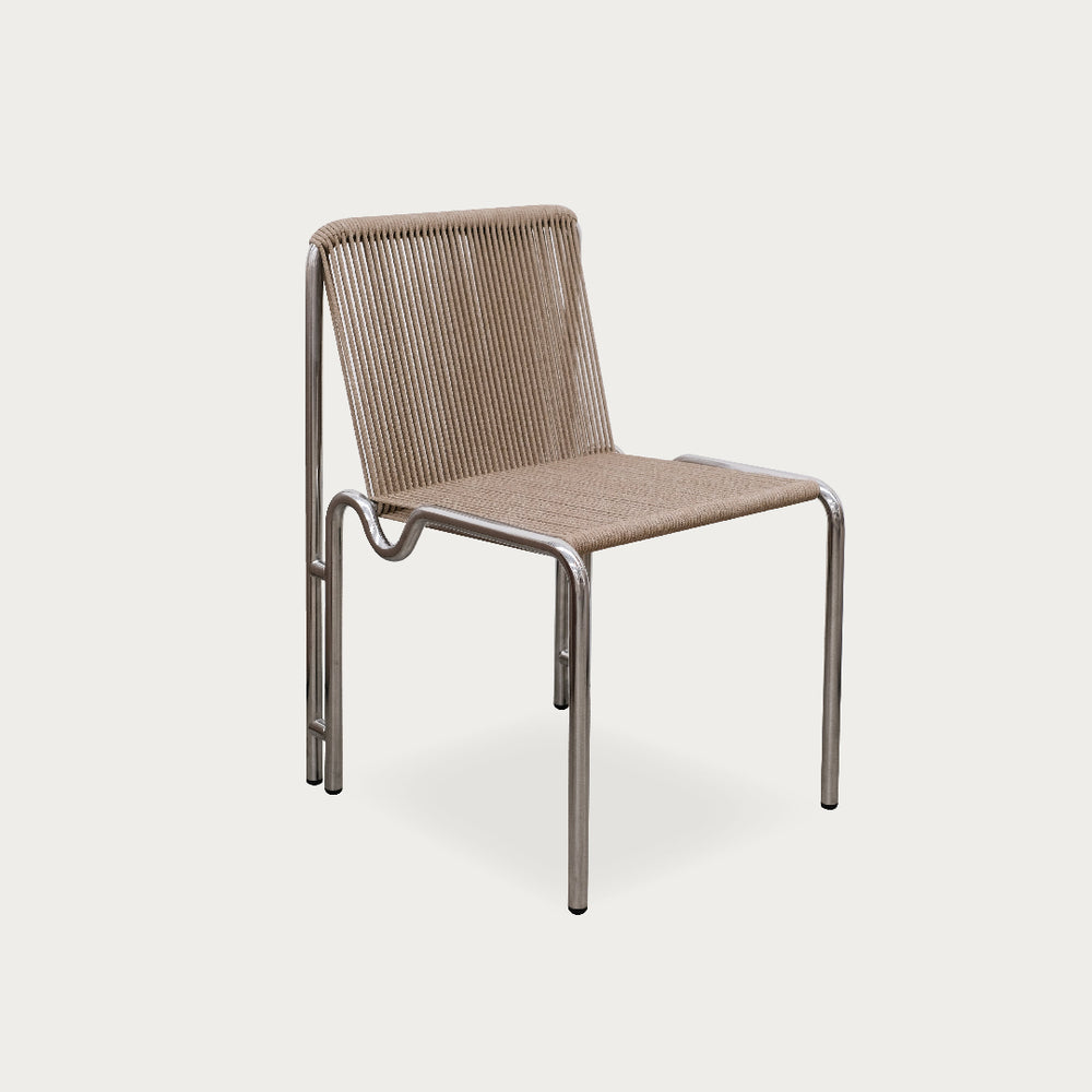 Caspian Outdoor Dining Chair | Chrome