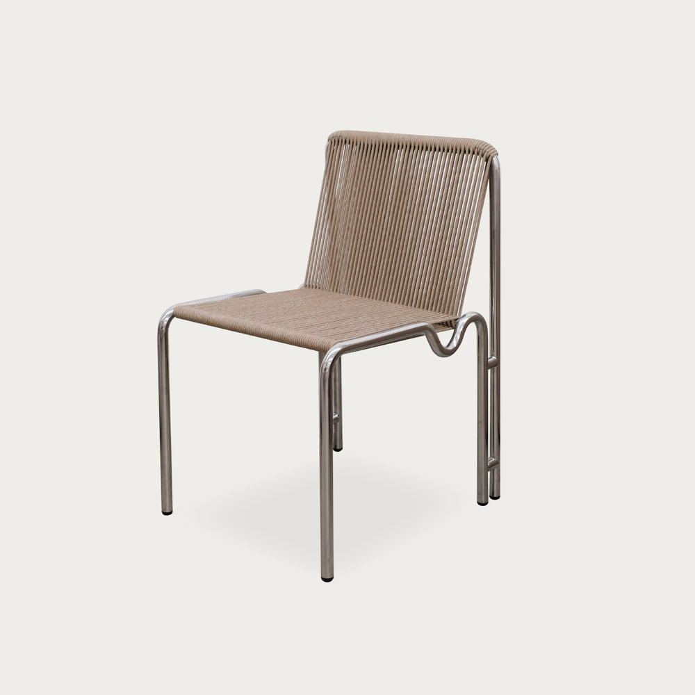Caspian Outdoor Dining Chair | Chrome