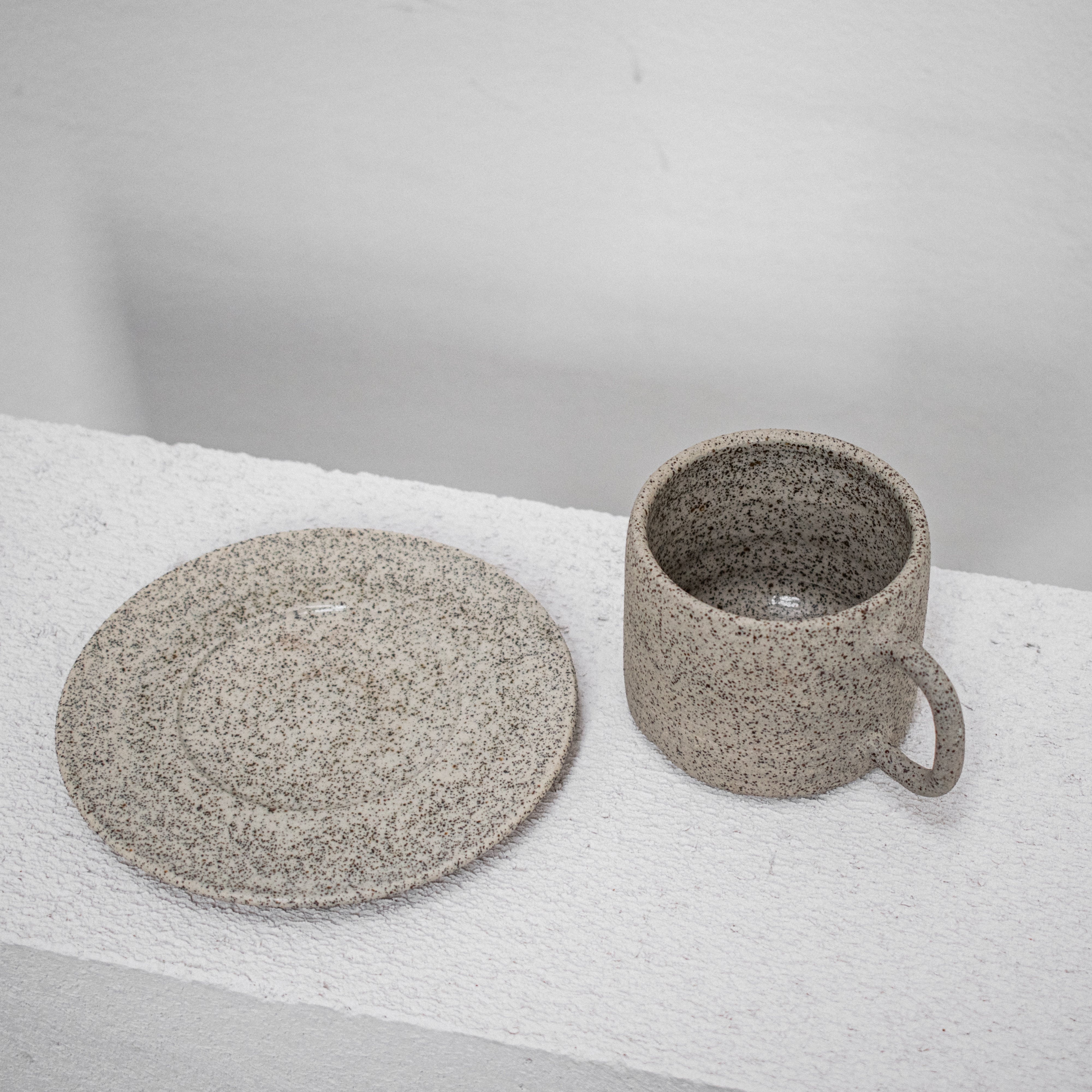Handmade Speckle Ceramic Mug & Saucer - image 2