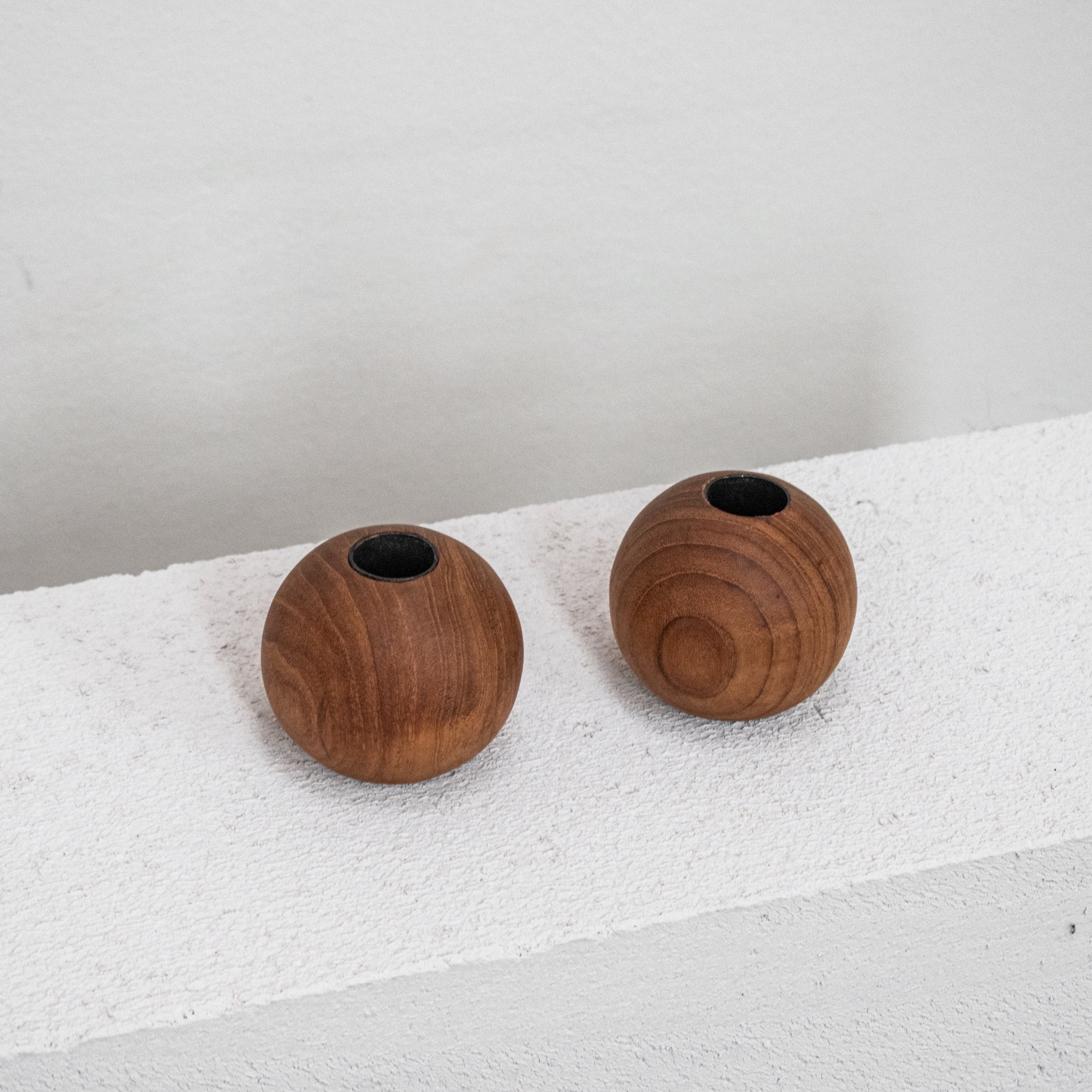 Teak Round Candle Holder - image 2