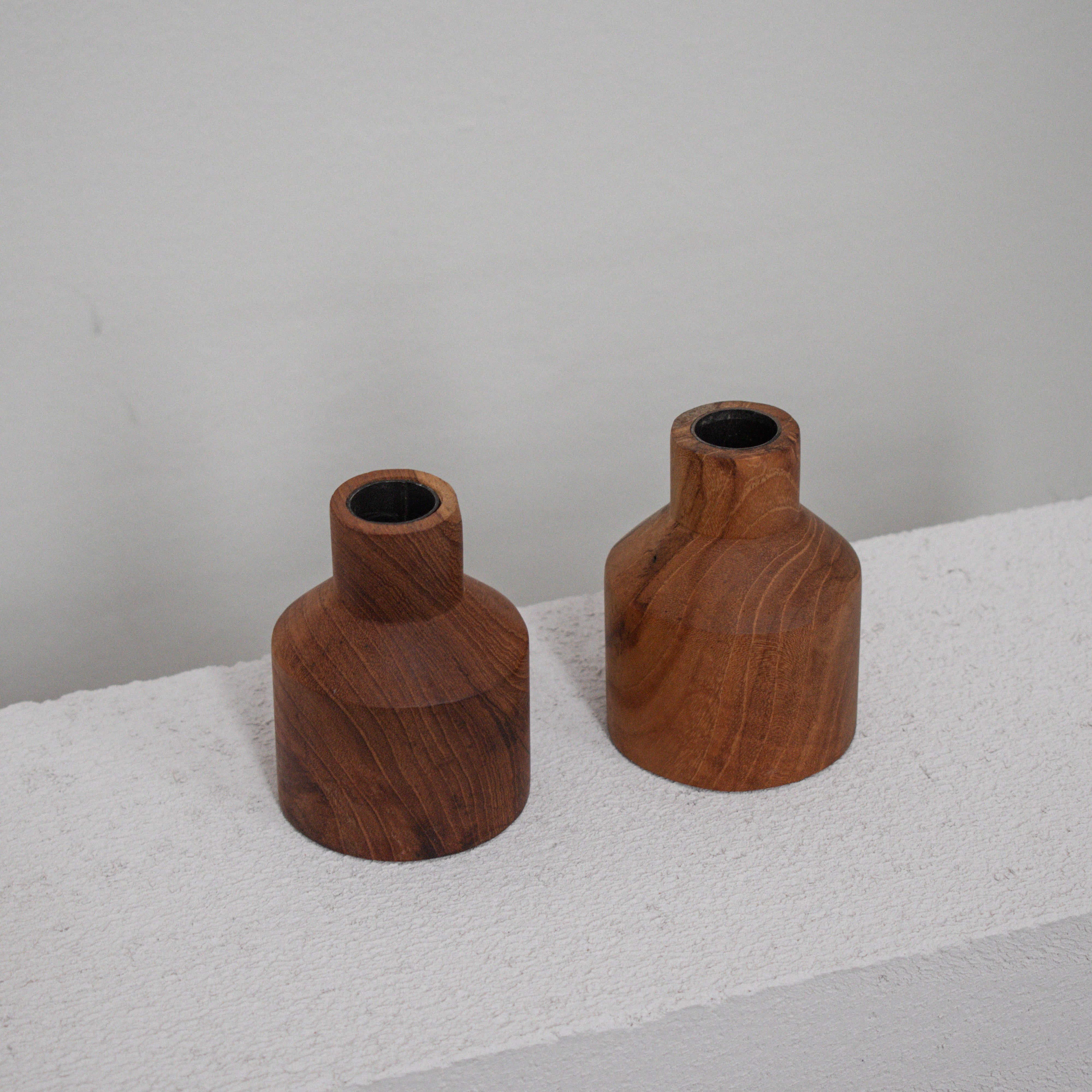 Teak Candle Sticks - image 2