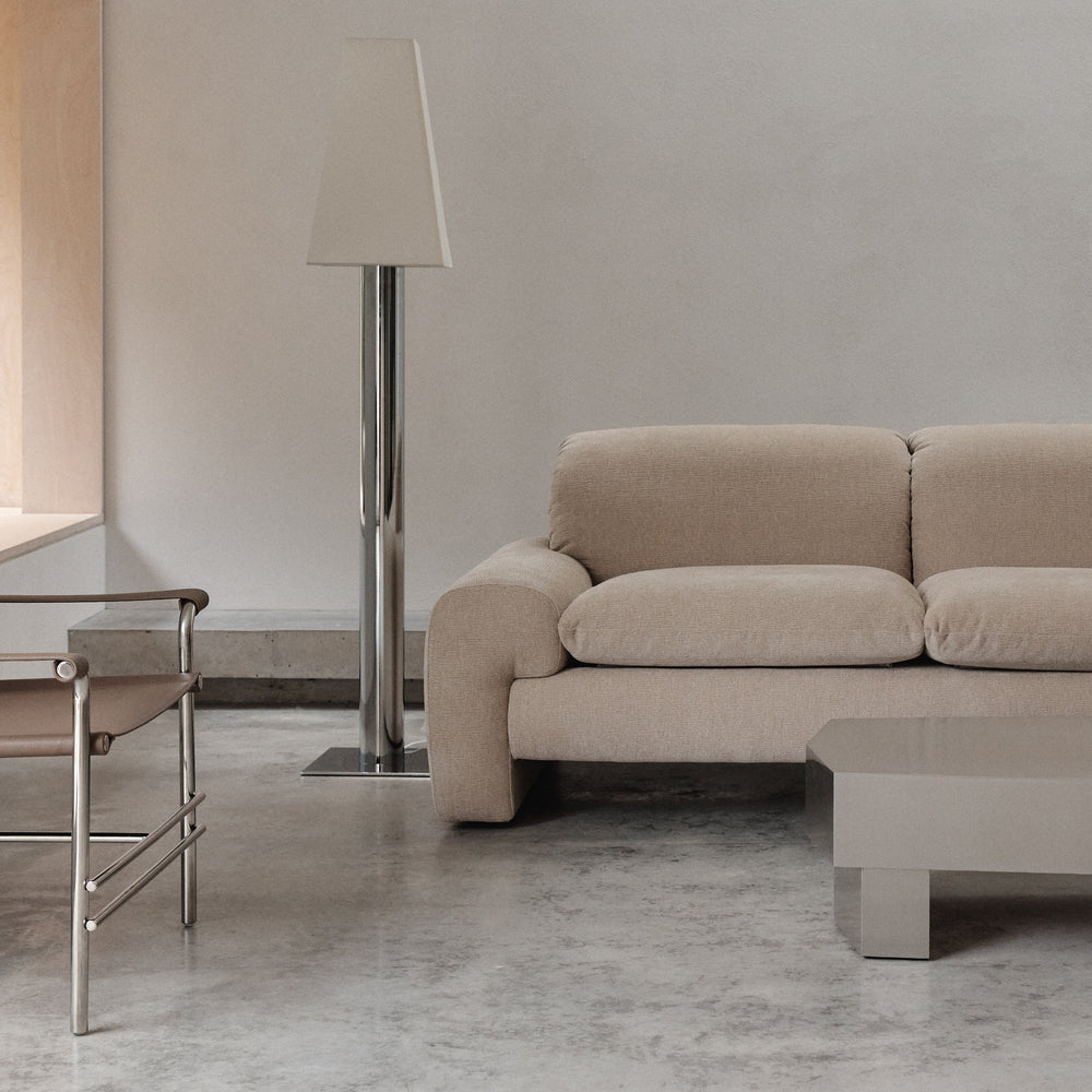 Modern Brushed Aluminium Floor Lamp | Camilla Floor Lamp Mcmullin