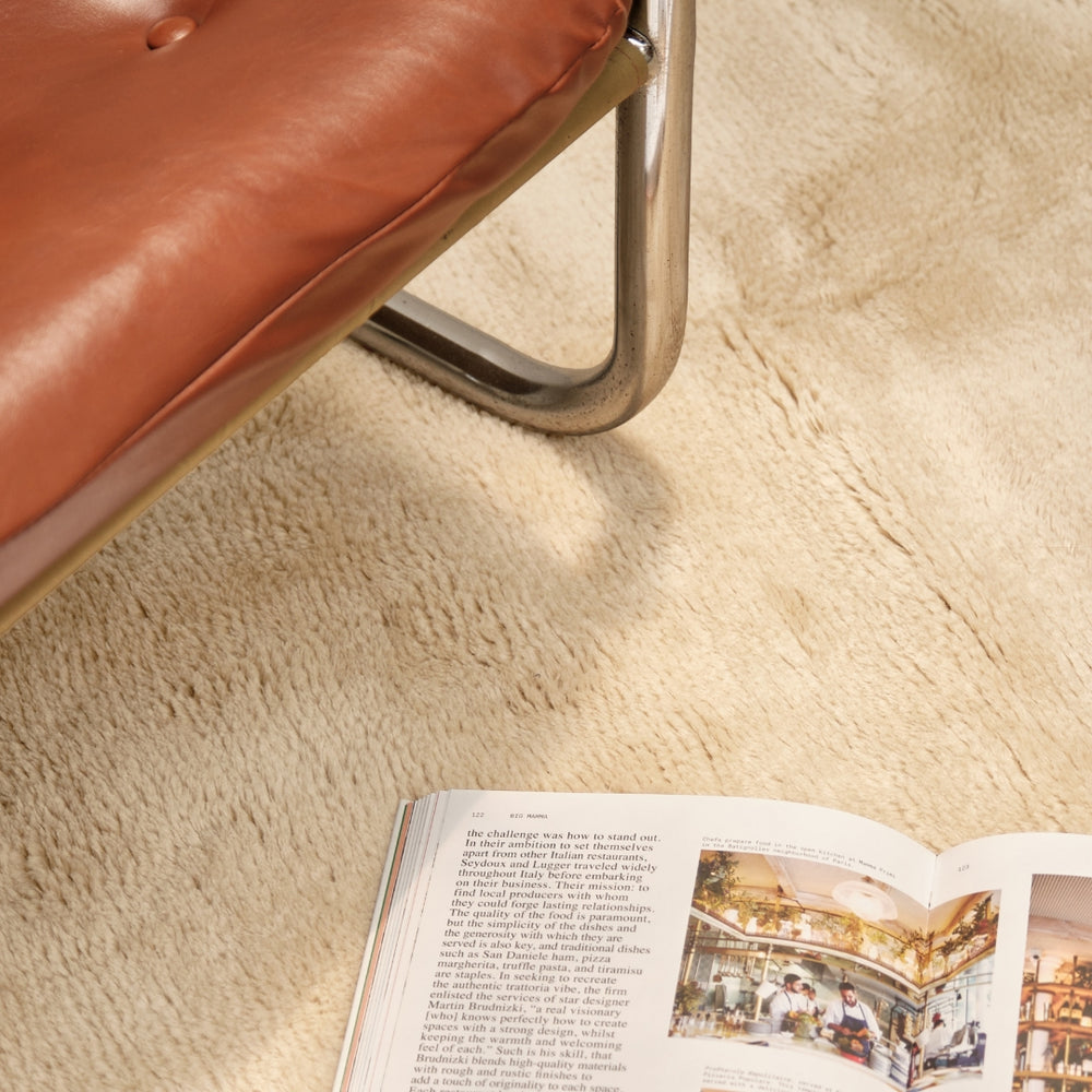 Nelson Cream Washable Wool Fine Cut Pile Rug