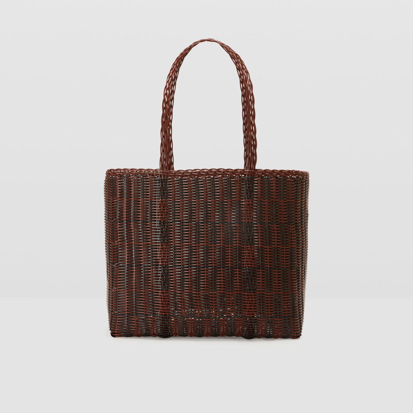 Palorosa Quadretti Basket Bag | Medium Chocolate + Black - image 1