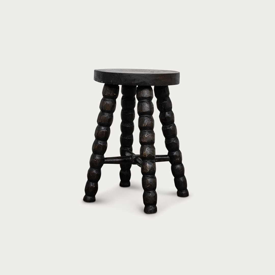 Curved Teak Stool - image 1