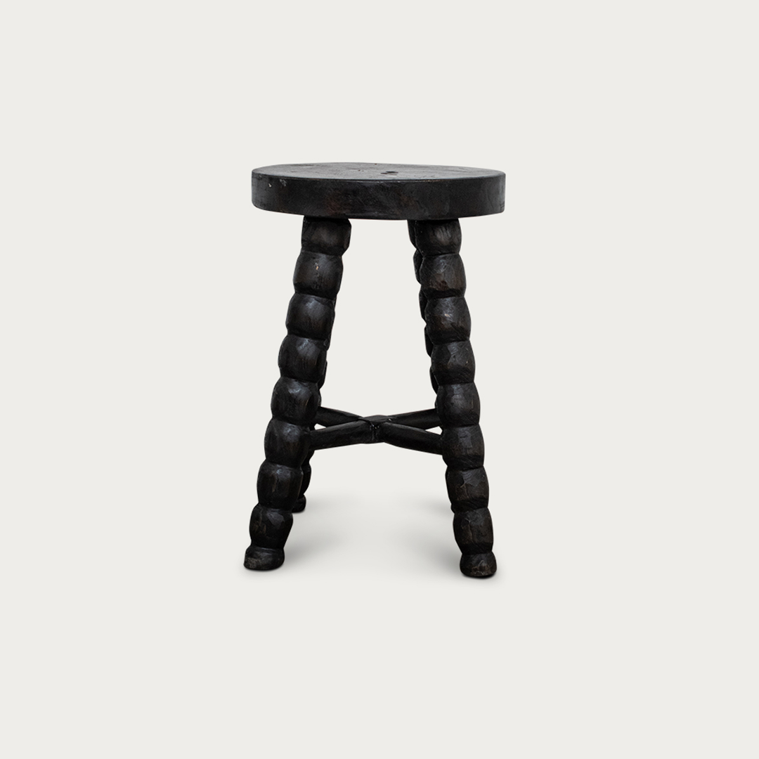 Curved Teak Stool - image 3