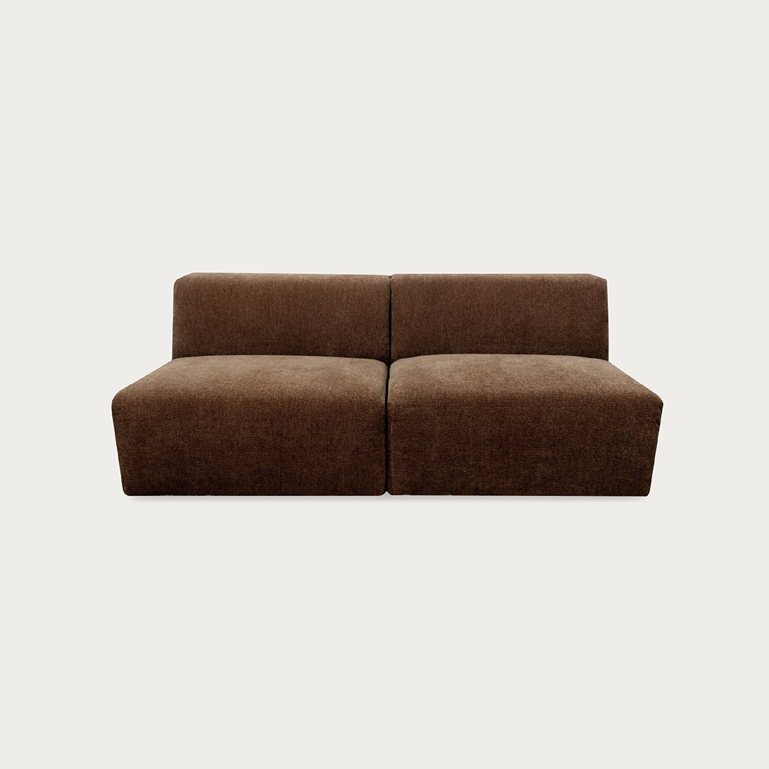 Uma Modular Sofa | 2 Piece Armless | Soft Weave Bark - image 1