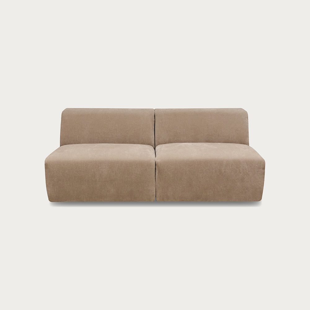 Uma Modular Sofa | 2 Piece Armless | Velvet Ecru