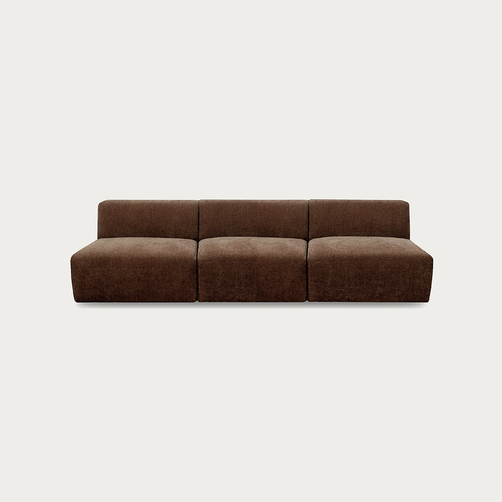 Uma Modular Sofa | 3 Piece Armless | Soft Weave Bark