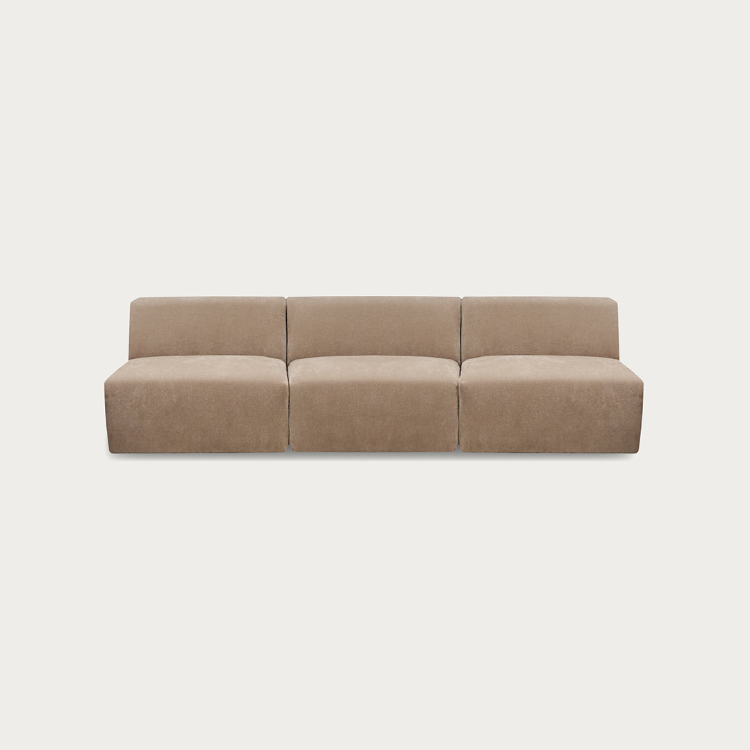 Uma Modular Sofa | 3 Piece Armless | Velvet Ecru - image 1
