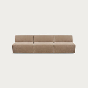 Uma Modular Sofa | 3 Piece Armless | Velvet Ecru