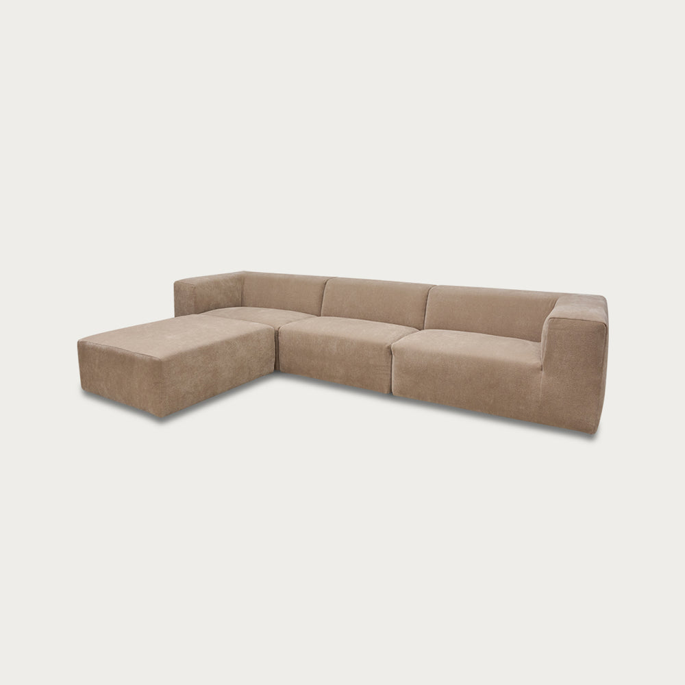 Uma Modular Sofa | 3 Piece | Velvet Ecru