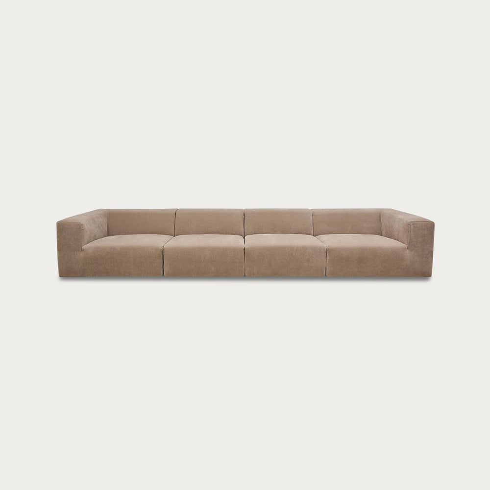 Uma Modular Sofa | 4 Piece | Velvet Ecru