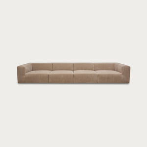 Uma Modular Sofa | 4 Piece | Velvet Ecru