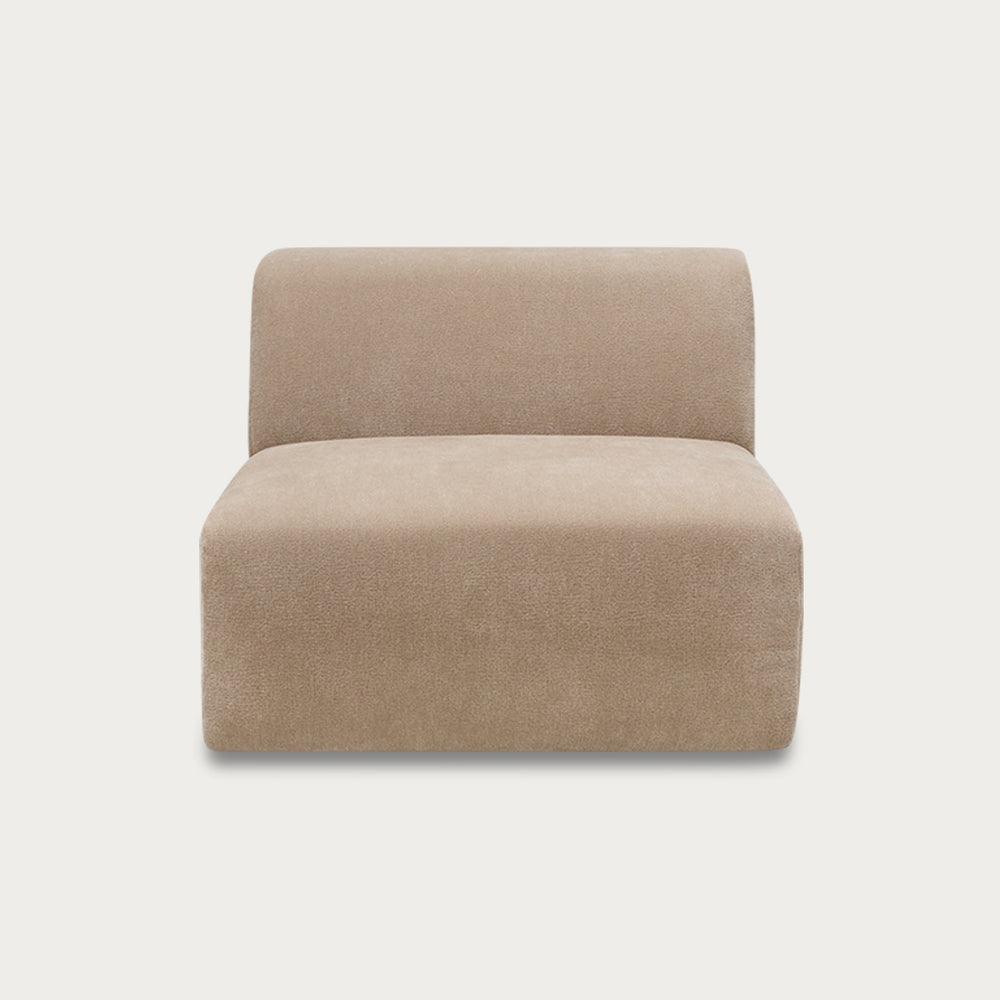 Uma Modular One-Seater | Armless | Velvet Ecru