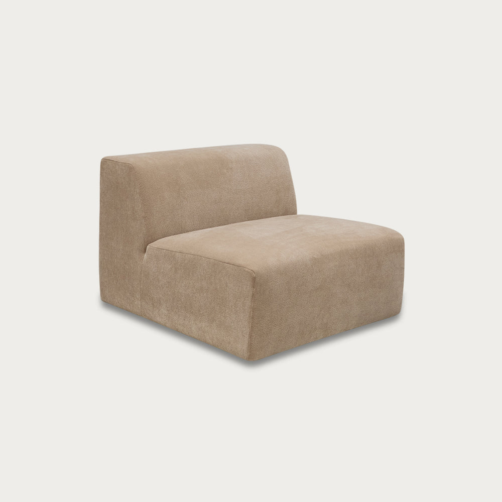 Uma Modular One-Seater | Armless | Velvet Ecru