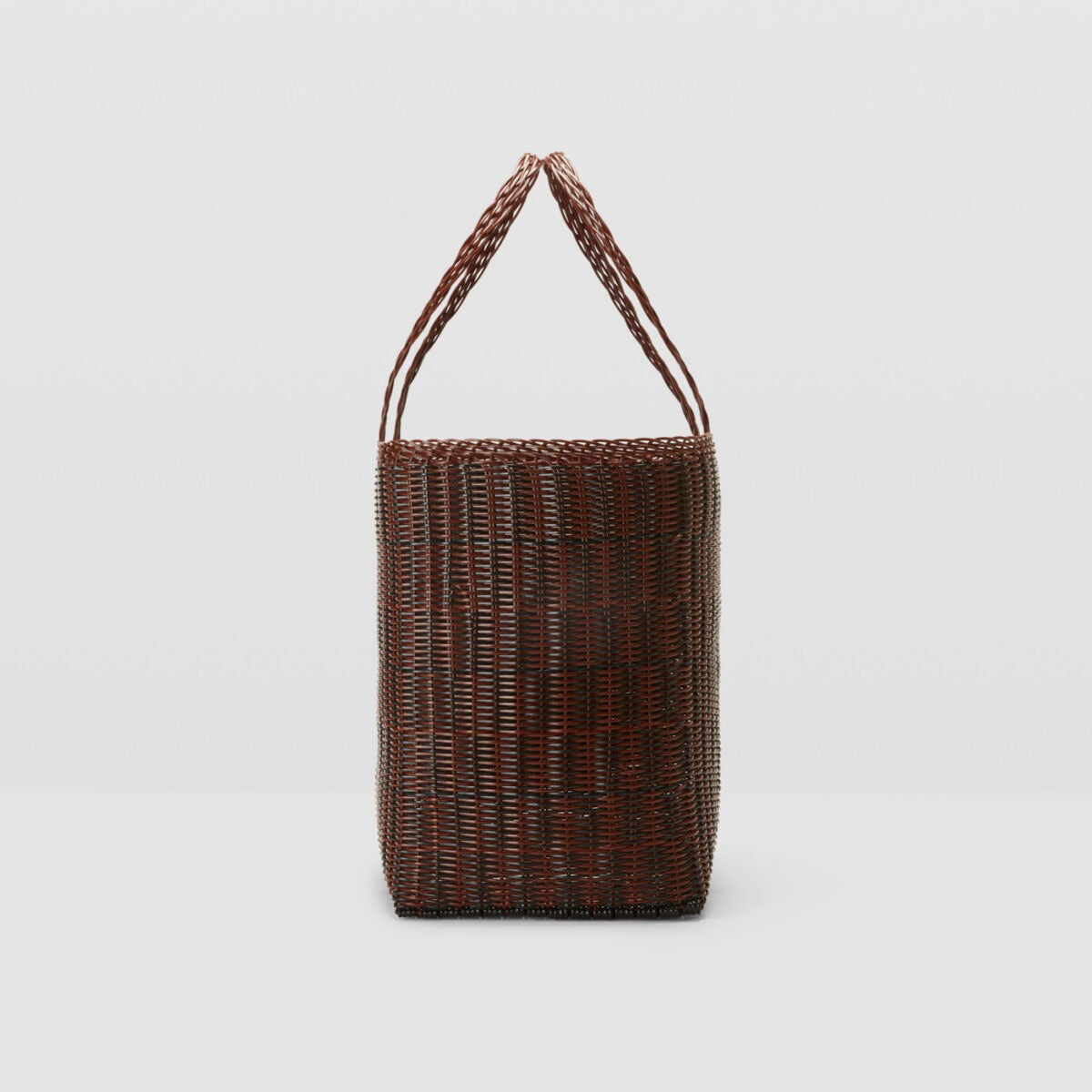 Palorosa Quadretti Basket Bag  | Large Chocolate + Black - image 4